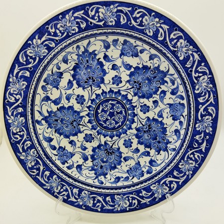42 cm Lotus Motifli Çini Tabak